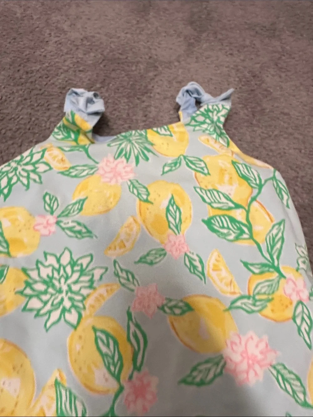 Lilly Pulitzer Pale Blue Lemon-Print One-Piece